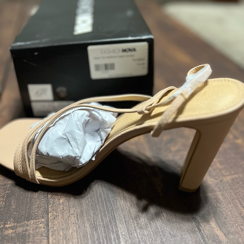 Fashion Nova Nude Strappy Heels